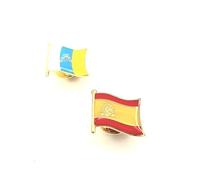 Spain Spanish Canary Islands Canaries Metal Enamel Country Flag Pin Badge Pack of 2
