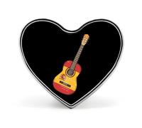 Spain Spanish Flag Guitar Badge Pin Brooch Heart Shape Button Aluminum Decor for Backpacks Hats