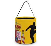 Spain Spanish Flag Soccer Shooting Foldable Halloween Trick Or Treat Bags Tote Goodie Candy Bucket Gift Party Favor Supplies