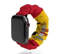 Spain Spanish Flag Soccer Shooting Universal Scrunchie Watch Band Compatible with IWatch Series 11 10 9 8 7 Strap
