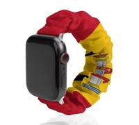 Spain Spanish Flag Soccer Shooting Universal Scrunchie Watch Band Compatible with IWatch Series 11 10 9 8 7 Strap