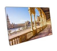 Spain Square Plaza De Espana Seville Spain Built 1928 Architectural Landmark Wall Art Print On Canvas Picture For Home Office Decor 76x51cm (30x20In)