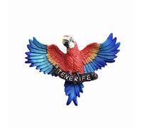 Spain Tenerife 3D Macaw Parrot Souvenir Fridge Magnet Gift,Handmade Home & Kitchen Decoration Tenerife Refrigerator Magnet Collection