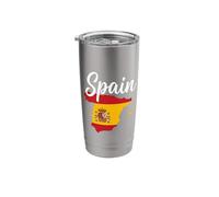 Spain Text Over National Map Flag Stainless Steel Insulated Tumbler