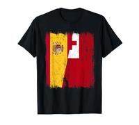 Spain Tonga Half Flag Spanish Tongan Heritage T-Shirt