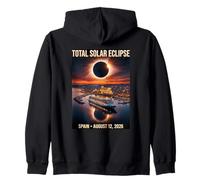 Spain Total Eclipse Cruise 2026 12 08 2026 Men Women Kids Zip Hoodie