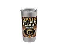 Spain Total Solar Eclipse 2026 August 12 Astronomy Guitar Stainless Steel Insulated Tumbler