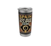 Spain Total Solar Eclipse 2026 August 12 Astronomy Guitar Stainless Steel Insulated Tumbler