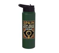Spain Total Solar Eclipse 2026 August 12 Astronomy Guitar Stainless Steel Insulated Water Bottle