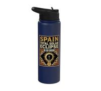 Spain Total Solar Eclipse 2026 August 12 Astronomy Guitar Stainless Steel Insulated Water Bottle