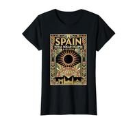 Spain Total Solar Eclipse 2026 August 12 Vintage Value Graphic T-Shirt, Women, Black, S