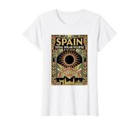 Spain Total Solar Eclipse 2026 August 12 Vintage Value Graphic T-Shirt, Women, White, XS