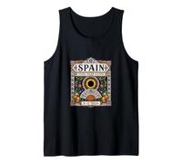 Spain Total Solar Eclipse 2026 Spanish Ornate Tile Art Tank Top
