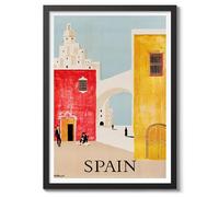 Spain Travel Poster, Retro Spain Tourism Print, Decoration Wall Art Seville Landmark Bedroom Decor, A4 (Print Only) - 29.7x21cm