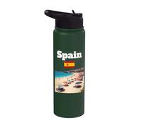 Spain Trip Souvenir Spanish Beach Lover Spain Flag Stainless Steel Insulated Water Bottle