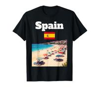 Spain Trip Souvenir Spanish Beach Lover Spain Flag T-Shirt