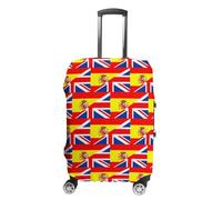 Spain UK Flag Suitcase Cover Travel Luggage Elastic Washable Baggage Covers Fits 19-32 Inch