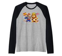 Spain United Kingdom Flag British UK England Spanish Raglan Baseball Tee