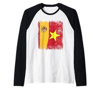 Spain Vietnam Half Flag Spanish Vietnamese History Raglan Baseball Tee