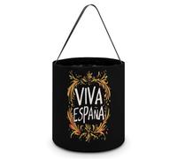 Spain Viva EspañA Halloween Tricking Or Treating Bucket Bags Reusable Candy Basket Tote Pumpkin Party Favor Bag