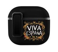 Spain Viva EspañA Hard Shell Case Skin Accessories Cover with Secure Lock Clip Compatible with AirPods 4