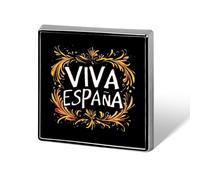 Spain Viva EspañA Square Enamel Brooch Pin Button Badges Decoration Hat Clothing Bag Accessories Gift Crafts