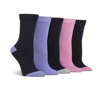 Spairs Ladies Socks, Cotton Blend, Plain Design, Soft, Breathable, Comfortable, Crew Length, Value Multipack of 5 Pairs, Size 4-8 Plain Denim Multi
