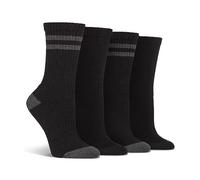 Spairs Ladies Sport Socks, Fully Cushioned Foot, Cotton Blend, Arch Supports, Soft, Breathable, Comfortable, Crew Length, Multipack of 4 Pairs, Size 4-8 Crew Black