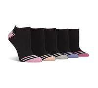 Spairs Ladies Trainer Socks, Cotton Blend, Plain & Striped Designs, Soft, Breathable, Comfortable, No-Show Socks, Value Multipack of 5 Pairs, Size 4-8 Trainer Black Contrast