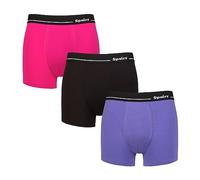 Spairs Men's Bamboo Boxer Shorts, Soft, Breathable, Tagless, Stretchy, Fitted Underwear, Value Multipack 3 Pairs, Plain, Bright, Trunks, Sizes S, M, L, XL, XXL Plain Purple/Black/Raspberry L
