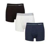 Spairs Men's Bamboo Boxer Shorts, Soft, Breathable, Tagless, Stretchy, Fitted Underwear, Value Multipack of 3 Pairs, Plain Trunks, Available in Sizes S, M, L, XL, XXL - Plain Black/White/Navy XL