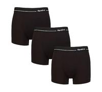 Spairs Men's Bamboo Boxer Shorts, Soft, Breathable, Tagless, Stretchy, Fitted Underwear, Value Multipack of 3 Pairs, Plain Trunks, Available in Sizes S, M, L, XL, XXL - Plain Black M