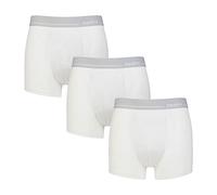 Spairs Men's Bamboo Boxer Shorts, Soft, Breathable, Tagless, Stretchy, Fitted Underwear, Value Multipack of 3 Pairs, Plain Trunks, Available in Sizes S, M, L, XL, XXL - Plain White M