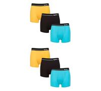 Spairs Men's Bamboo Fitted Trunks, Soft, Breathable, Tagless, Stretchy, Fitted Underwear, Value Multipack 6 Pairs, Plain, Bright, Sizes S, M, L, XL, XXL Plain Sunshine/Black/Ice L