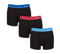 Spairs Men's Cotton Boxer Shorts, Keyhole Opening, Soft, Breathable, Tagless, Underwear, Value Multipack of 3 Pairs, Plain Trunks, Available in Sizes S, M, L, XL, XXL - Black/Multi M