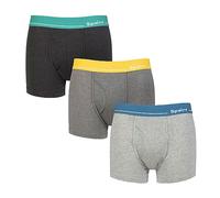 Spairs Men's Cotton Boxer Shorts, Keyhole Opening, Soft, Breathable, Tagless, Underwear, Value Multipack of 3 Pairs, Plain Trunks, Available in Sizes S, M, L, XL, XXL - Grey/Multi XL