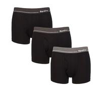 Spairs Men's Cotton Boxer Shorts, Keyhole Opening, Soft, Breathable, Tagless, Underwear, Value Multipack of 3 Pairs, Plain Trunks, Available in Sizes S, M, L, XL, XXL - Black Tonal M