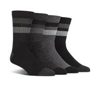 Spairs Men's Outdoor Walking Boot Socks, Cushioned Foot, Arch Supports, Breathable, Performance Yarn, Soft, Comfortable, Crew Length, Multipack of 4 Pairs, Size 7-11 Boot Stripe Black/Charcoal