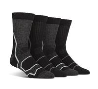 Spairs Men's Outdoor Walking Boot Socks, Cushioned Foot, Arch Supports, Breathable, Performance Yarn, Soft, Comfortable, Crew Length, Multipack of 4 Pairs, Size 7-11 Boot Black/Charcoal