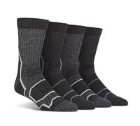 Spairs Men's Outdoor Walking Boot Socks, Cushioned Foot, Arch Supports, Breathable, Performance Yarn, Soft, Comfortable, Crew Length, Multipack of 4 Pairs, Size 7-11 Boot Charcoal/Grey