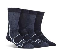 Spairs Men's Outdoor Walking Boot Socks, Cushioned Foot, Arch Supports, Breathable, Performance Yarn, Soft, Comfortable, Crew Length, Multipack of 4 Pairs, Size 7-11 Boot Navy/Blue