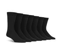 Spairs Mens Plain Cotton Socks - Soft, Breathable, Comfortable, Crew Length Mid Calf Multipack 7 Pairs, Size 7-11 Plain Black