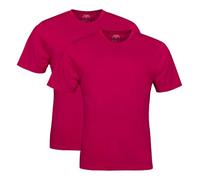 Spairs Mens Plain Essential T-Shirts - Half Cotton, Half Soft Cooling Breathable Bamboo, Crew Neck, Short Sleeve, Tagless, Regular Fit, Many Colours, Sizes S,M,L,XL,XXL, 2 Pack Berry/Berry L
