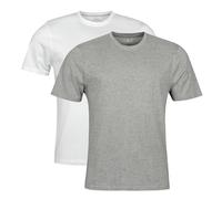 Spairs Mens Plain Essential T-Shirts - Half Cotton, Half Soft Cooling Breathable Bamboo, Crew Neck, Short Sleeve, Tagless, Regular Fit, Sizes S,M,L,XL,XXL, 2 Pack White/Grey Heather XXL