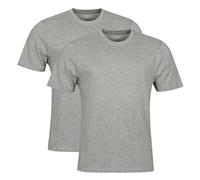 Spairs Mens Plain Essential T-Shirts - Half Cotton, Half Soft Cooling Breathable Bamboo, Crew Neck, Short Sleeve, Tagless, Regular Fit, Sizes S,M,L,XL,XXL, 2 Pack Grey Heather/Grey Heather M