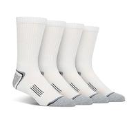 Spairs Men's Technical Sport Socks, Cushioned Foot, Arch Supports, Breathable Panels, Performance Yarn, Soft, Comfortable, Crew Length, Multipack of 4 Pairs, Size 7-11 Crew White