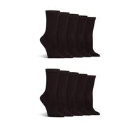 Spairs Women's Bamboo Socks, Plain, Bright & Colourful Designs, Soft, Breathable, Comfortable, Crew Length, Value Multipack of 10 Pairs, Size 4-8 Black Plain