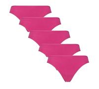 Spairs Women's Bamboo Soft Thongs - Low Rise, High Leg, Stretchy, Tagless, Colourful, Plain, 5 Pair Multipack Sizes UK 10,12,14,16,18 Pink 14