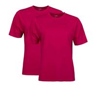 Spairs Womens Plain Essential T-Shirts - Half Cotton, Half Soft Cooling Breathable Bamboo, Crew Neck, Short Sleeve, Tagless, Black, White, Navy, Sizes UK 10, 12, 14, 16, 18, 2 Pack Berry/Berry UK 12