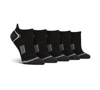 Spairs Women's Trainer Socks Technical Sport with Cushioned Foot, Arch Supports, Breathable Performance Yarn, Soft, Comfortable, No-Show, Invisible, Low Rise Multipack of 5 Pairs Trainer Black 4-8